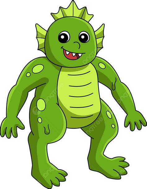 Swamp Monster Halloween Cartoon Colored Clipart Drawing Halloween Image Vector Drawing