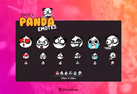 6 Cute Panda Emotes For Twitch Discord And Youtube Pack 2 Etsy