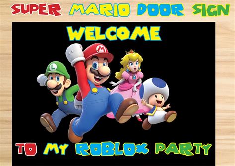 Instant Download Super Mario Door Sign Super Mario Party Etsy