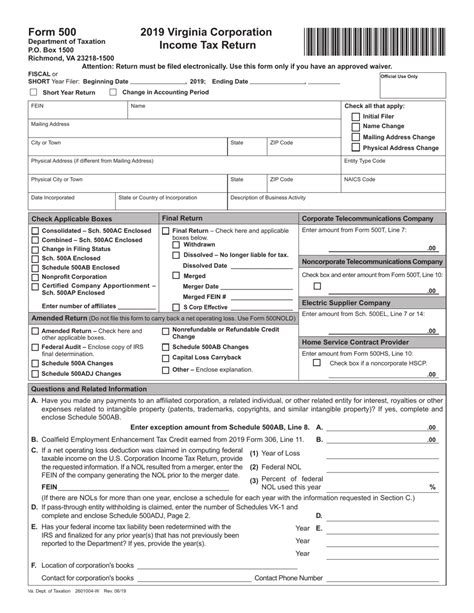 Form 500 2019 Fill Out Sign Online And Download Fillable Pdf