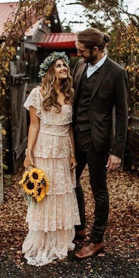 Boho Wedding Dresses With Sleeves 27 Free Spirited Styles Wedding