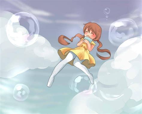 Young Anime Girl Floating In The Air With Bubbles Anime Pinterest