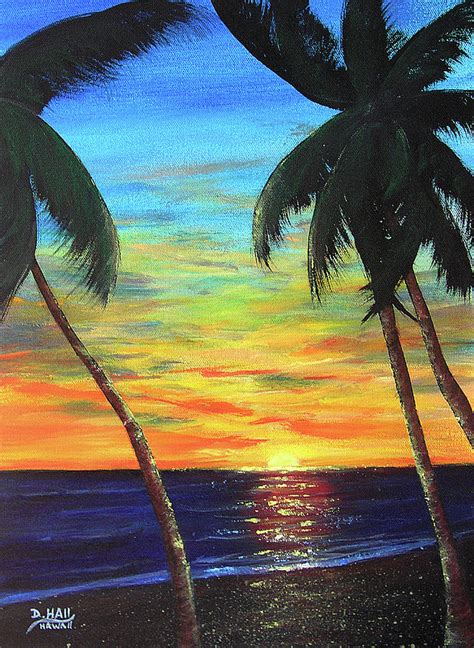 Hawaiian Sunset 340 Painting By Donald K Hall Fine Art America