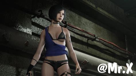 Resident Evil 2 Remake Ada With Sexy Blue Outfit Youtube