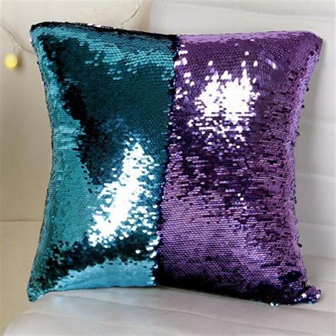 Sequin Mermaid Cushion Cover Single Side Pillow Magical Color Changing