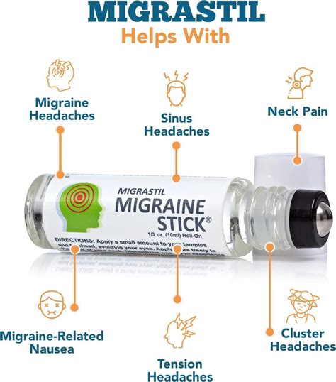 Migrastil Migraine Stick Headache Relief Rollon Fast Cooling Relief For Migraine And Tension
