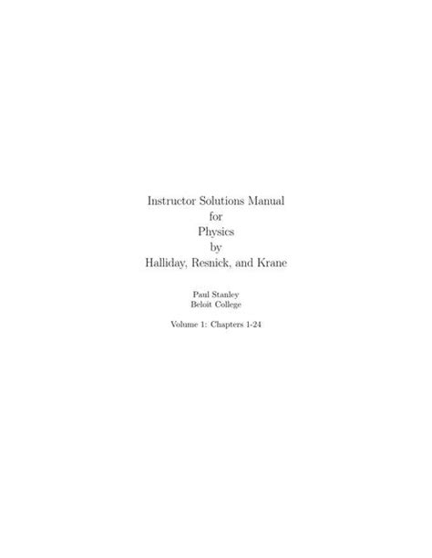 Solucionario Resnick 4ta Edición volumen 1 Física materia energía