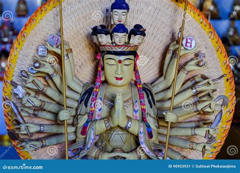 Statue Of Thousand Hand Quan Yin Bodhisattva Stock Image Image Of