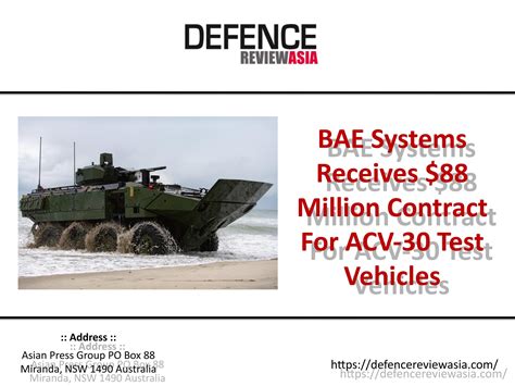 Bae Systems Receives 88 Million Contract For Acv 30 Test Vehicles By