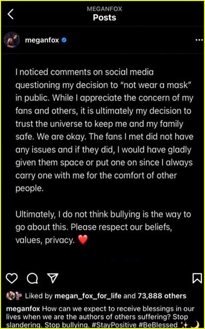 Megan Fox Speaks Out After Going Viral For Fake Statement About Masks