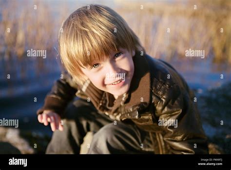 Sweden Vastergotland Frufallan Portrait Of Boy 4 5 Stock Photo Alamy