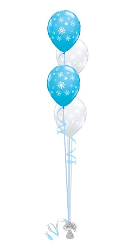 Winter Wonderland Blue Balloon Arrangement 4 Balloons Balloon