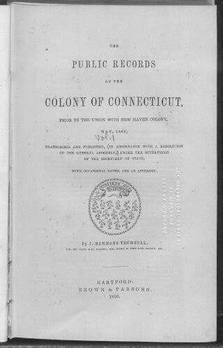 The Public Records Of The Colony Of Connecticut 1636 1776 V 01