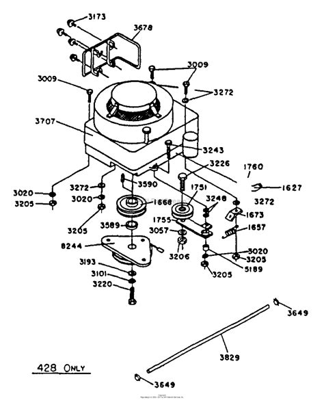 Dixon Ztr 428 1990 Parts Diagram For Engine Assembly