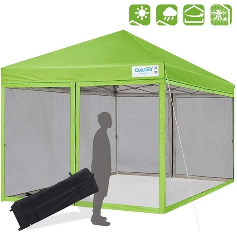 Quictent 10x10 Ez Pop Up Canopy Tent With Netting Screen House Tent