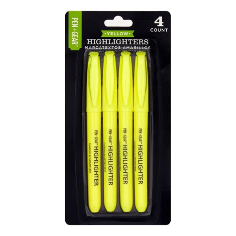 Pen Gear Pen Style Yellow Highlighter 4 Pack Walmart Inventory