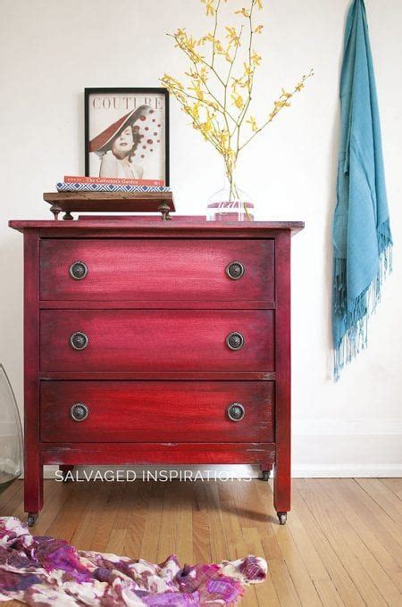 Boho Ombré Paint Effect Salvaged Inspirations Red Painted Furniture
