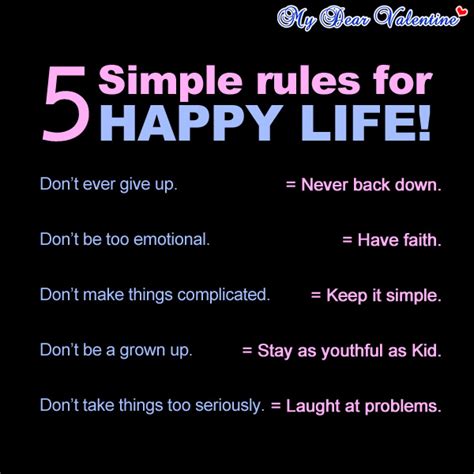 Positive quotes for positive thoughts and happiness. 5 simple rules for happy life