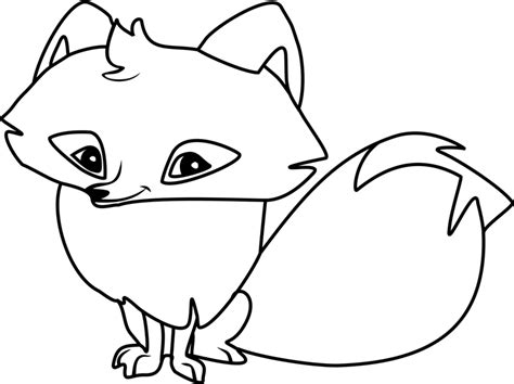 Arctic Fox Smiling Coloring Page Free Printable Coloring