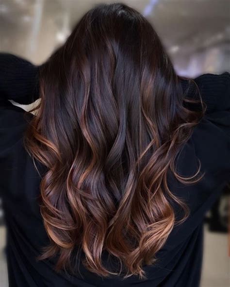 Black Hair With Caramel Brown Highlights Pretty Hair Color Hair Color
