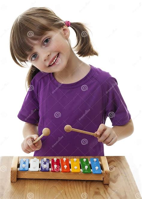 Little Girl Playing Xylophone Stock Image Image Of Performance