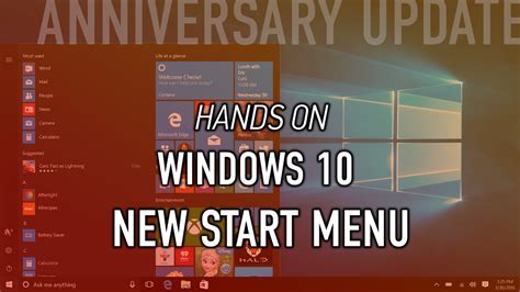 Windows 10 Anniversary Update New Start Menu And Taskbar Notifications