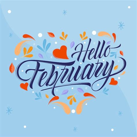 Free Vector Flat Hello February Lettering