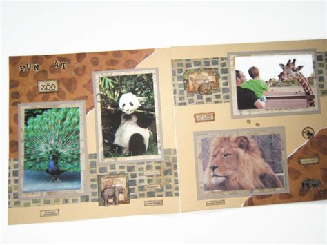 Premade Zoo Scrapbook Pages Zoo Scrapbook Layouts Premade Etsy