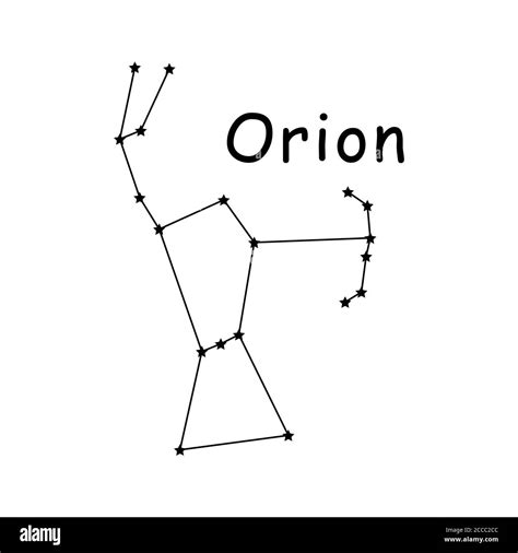 Orion Constellation Stars Vector Icon Pictogram With Description Text