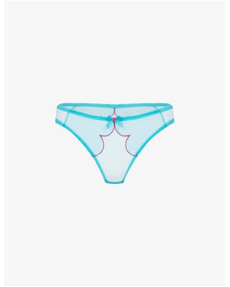 Agent Provocateur Synthetic Lorna Low Rise Mesh Briefs In Teal Pink