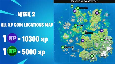 If you're an opportunist week 9 offers 2x gold coins, 2x purple coins, 4x blue coins, and 4x green coins. ALL 12 XP Coin locations Week 2(Green& Purple) - Fortnite ...