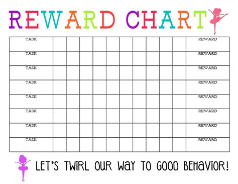 Free downloadable fairy princess reward chart. Printable Reward Chart - The Girl Creative Get | Reward ...