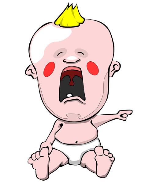 Crying Baby Vector Caricature Public Domain Vectors
