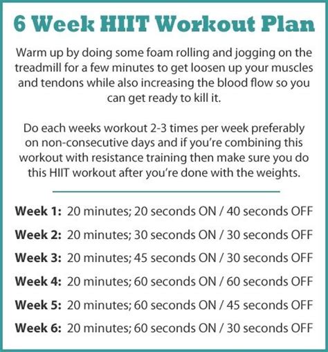 6 Week Hiit Workout Plan Hiit Workout Plan Hiit Workout Workout Plan