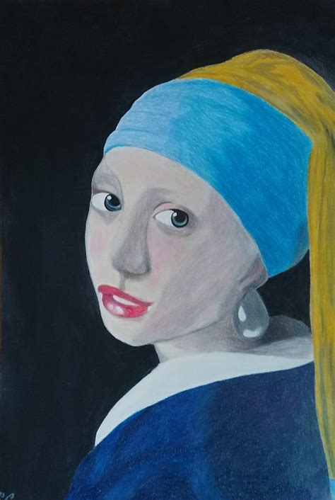 Girl With A Pearl Earring An Interpretation Drawing By Sara Naglic