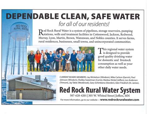 About Us Red Rock Rural Water System