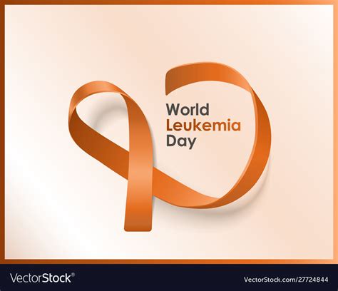 World Leukemia Day Banner With Orange Ribbon Vector Image