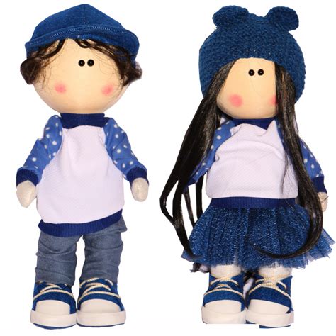 مشخصات، قیمت و خرید عروسک طرح روسی مدل پسر و دختر کلاه دار ارتفاع ۳۰ سانتی متر دیجی‌کالا