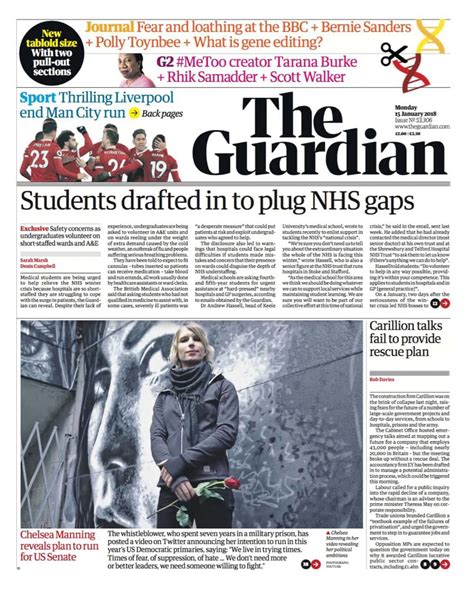 The Guardian Newspaper Unveils Font And Logo As Part Of Wider Redesign