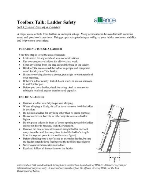 Toolbox Talk Ladder Safety Home Interior Design