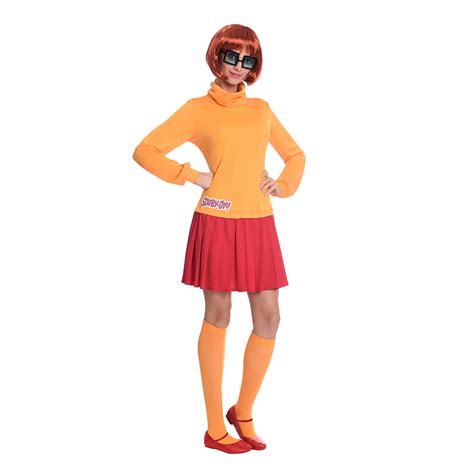 Adults Velma Dinkley Fancy Dress Costumewig Scooby Doo Ladies Mystery