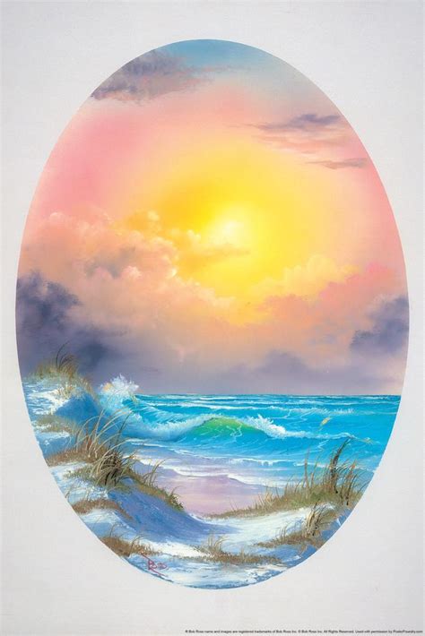 Bob Ross Pastel Seascape Art Print Painting Mural Inch Poster 36x54