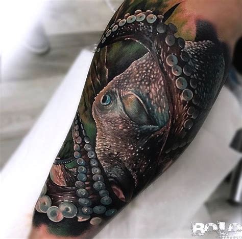 Super Realistic Octopus On Guys Forearm Octopus Tattoo Sleeve