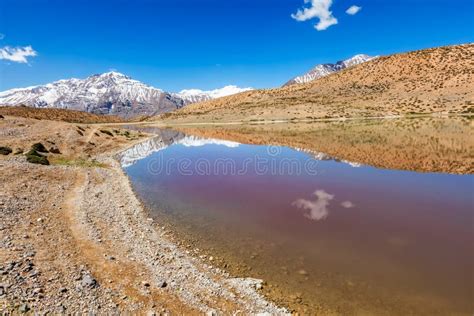 Dhankar Lake Spiti Valley Himachal Pradesh India Stock Photo Image