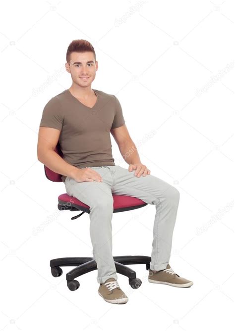 Casual Young Man Sitting On An Office Chair Stock Photo By ©gelpi 33046059