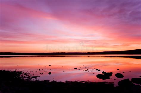 Purple Sunset Over Sea Water Stock Image Image Of Idyllic Dusk 4950529