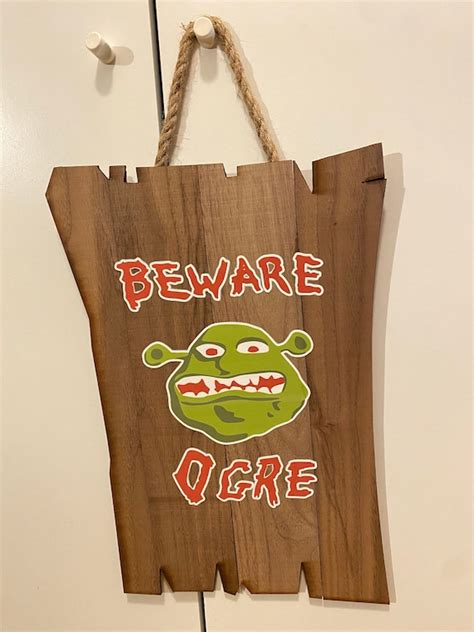 Beware Ogre Sign Etsy