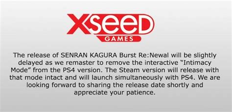 Senran Kagura Burst Re Newal To Remove Intimacy Mode On Ps The Nexus