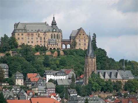 Find the perfect marburg castle stock photo. Marburg : Castle and parish church of St. Marien | 風景