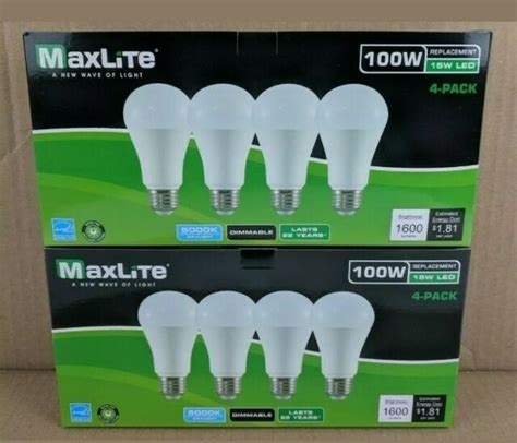 Maxlite E15a19d504p A19 100w Daylight 5000k Dimmable Led Bulbs 4